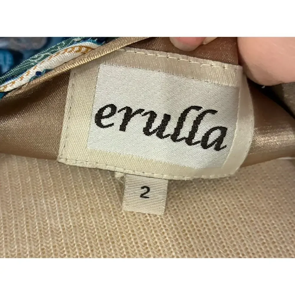 ERULLA Silk Blend Paisley Scarf Print Shift Dress - Size 2 - Multi-Color Boho